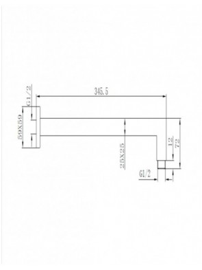 SQUARE SHOWER ARM [LUME-16] 2
